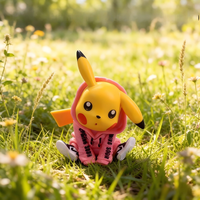 Figura de PVC estilo sudadera con capucha de monstruo amarillo adorable al por mayor, juguete modelo para regalo de cumpleaños para niños, decoración de escritorio en casa, adorno coleccionable