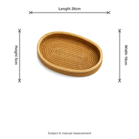 Panier de rangement ovale en rotin tressé à la main, écologique, gain de place, multifonctionnel, pour pain, fruits, décoration de table de cuisine, OEM