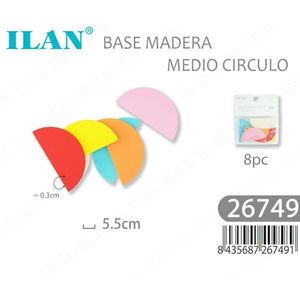 Base in Legno a Mezzaluna Ilan 5,5 Cm, 8 Pezzi Multicolore per Lavori Artigianali - Product Image 2