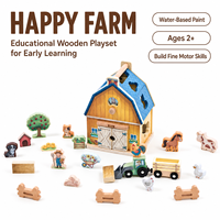 Jouet de tri en bois Montessori Ferme : Apprentissage des formes et des animaux, Maison éducative pour la maternelle, Cadeau éducatif pour les tout-petits