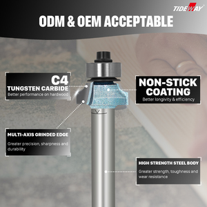 Tideway טונגסטן קרביד עגול פינת נתב קצת חותך טחנת טחנת עם מסבים ארוכי טווח - Product Image 3