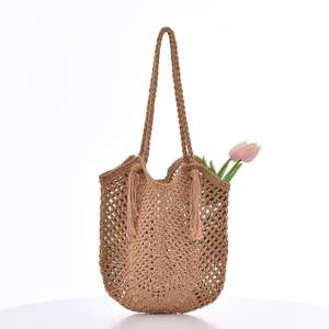 2025 nouvelle vente chaude personnalisé en gros nouveau naturel été femmes coton plage sac fourre-tout - Product Image 3