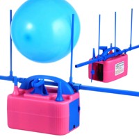 Gonfleur de ballons électrique à double buse, bleu rose, en plastique ABS durable, pour usage intérieur, fournitures de fête personnalisées, fabricants