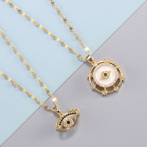 <span class=keywords><strong>Collar</strong></span> De Acero Inoxidable No se desvanece <span class=keywords><strong>Collar</strong></span> De Acero Inoxidable Ojo De Circón Giratorio <span class=keywords><strong>Collar</strong></span> De Cadena De Clavícula De Acero De Titanio - Product Image 2