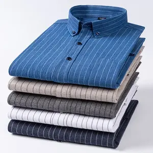 เสื้อเชิ้ตลายตารางแขนยาวสำหรับผู้ชายผ้าฝ้าย7XL ระบายอากาศได้ดีและย้อมด้วยเส้นด้ายไซส์ใหญ่พิเศษเสื้อผ้าลำลองสำหรับฤดูใบไม้ผลิ - Product Image 4