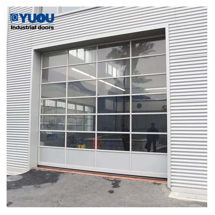 YUOU透明カスタマイズ強化ガラスクリア高品質ローラーシャッター工業工場断面ガレージドア