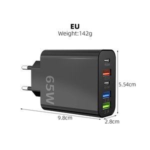 <span class=keywords><strong>Cargador</strong></span> de Pared de Fábrica con <span class=keywords><strong>5</strong></span> Puertos PD65W QC3.0, <span class=keywords><strong>Cargador</strong></span> de Teléfono Móvil, Adaptador de <span class=keywords><strong>Cargador</strong></span>, <span class=keywords><strong>Cargador</strong></span> Celular, Carga Rápida, <span class=keywords><strong>Cargador</strong></span> USB Tipo C - Product Image 2