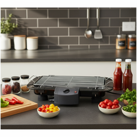 Barbecues électriques portables rectangulaires multifonctions 2000W, grilles antiadhésives sans fumée pour usage domestique