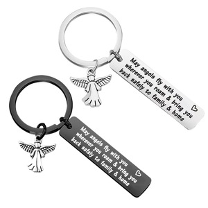 Gia đình và bạn bè móc khóa bằng thép không gỉ có thể thiên thần ban phước cho cha mẹ và người thân của bạn ý tưởng món quà hoàn hảo - Product Image 5