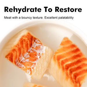 Venta al por mayor de fábrica, oferta especial, <span class=keywords><strong>comida</strong></span> <span class=keywords><strong>para</strong></span> <span class=keywords><strong>perros</strong></span>, secado por congelación, Cubo de bacalao de pescado oceánico <span class=keywords><strong>para</strong></span> golosinas <span class=keywords><strong>para</strong></span> <span class=keywords><strong>perros</strong></span>, bocadillos naturales liofilizados <span class=keywords><strong>para</strong></span> mascotas - Product Image 5