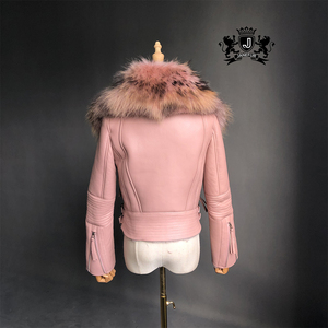 Chaqueta de piel de oveja auténtica para mujer, <span class=keywords><strong>abrigo</strong></span> de piel de mapache auténtica, chaquetas y abrigos para mujer, chaqueta de cuero para mujer - Product Image 2