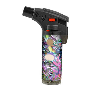 Encendedor de Antorcha Inclinado con Logotipo Personalizado OEM de Tecnología, Llama Azul Resistente al Viento, Encendedor de Butano Potente Recargable de Plástico para Cigarrillos - Product Image 2