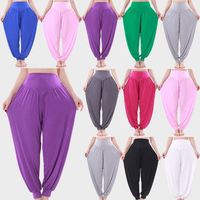 I-0458 doux Yoga sport danse pantalon extensible ample sarouel solide décontracté Modal coton dame pantalon