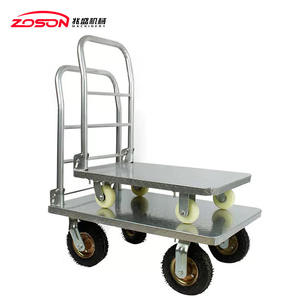 गर्म बिक्री स्टेनलेस स्टील तह कार्ट धातु हाथ ट्रक प्लेटफॉर्म ट्रोली घर के रहने वाले कमरे के लिए ओएम शॉपिंग - Product Image 4