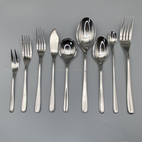 Venta al por mayor de fábrica: Juego de cubiertos de acero inoxidable 18/10 para hotel, cuchillo, tenedor y cuchara para restaurante occidental, cuchillo y tenedor para carne, platos y vajilla estilo americano.