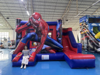 Toboggan gonflable en PVC conception personnalisée château gonflable Spiderman maison de rebond commerciale château rebondissant pour enfants