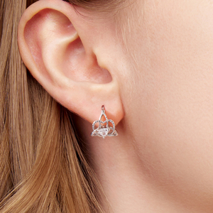 <b>Heart</b> Cut Crystal Stud <b>Earrings</b> <b>Silver</b> Plated Classic Women's Wedding Jewelry Alloy <b>Earrings</b> with Claw Setting - Product Image 6