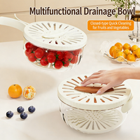 Bol à égoutter à double couche |   Panier pliable pour laver les fruits et légumes et le stockage |   Passoire de cuisine pour la maison
