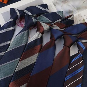 Men's Business Casual Wide Design 8cm Hand <b>Tie</b> Neck Polyester Striped Business 8cm Neck <b>Tie</b> - Product Image 1