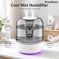 Diffuseur d'huiles essentielles pour la maison, réservoir visible avec application intelligente, lumière multicolore, brume froide silencieuse pour chambre à coucher, salon, humidificateur
