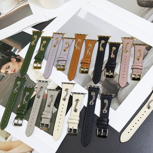 Upro Wholesale Metal Chain Leather Watch Strap Vintage Fashion Jewelry Band for apple Watch Ultra 2 10 9 8 SE Custom - Product Image 1