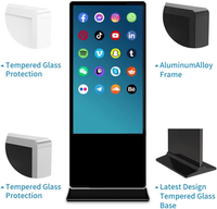 Afficheur numérique tactile sur pied de 43, 49, 55 et 65 pouces, écran LCD vertical, kiosque publicitaire pour affichage commercial en intérieur
