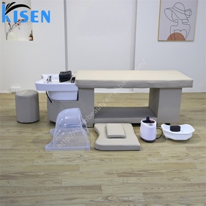 KISEN Silla de Lavado de Cabello para Salón de Belleza, con Masaje y Terapia de Agua, Cama de Champú y Masaje con Lavabo, en Oferta - Product Image 5