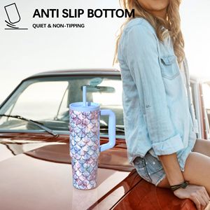 40 oz Tumbler with Handle and Straw Lid Leak-Proof <b>Cup</b> Holder Travel Mug Stainless Steel Double Wall Vacuum <b>Insulated</b> Tumbler - Product Image 6