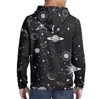 Sweat-shirt à capuche imprimé sur toute la surface Hip Hop Streetwear Galaxy Planet pour hommes, système solaire spatial, décontracté, écologique