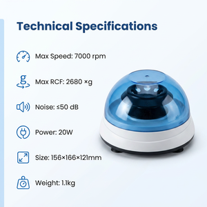 Mini <span class=keywords><strong>Centrifugeuse</strong></span> de Laboratoire 7000 tr/min 2680xg, Micro <span class=keywords><strong>Centrifugeuse</strong></span> Portable avec PCR et Double Rotor 1,5 ml/2 ml OEM - Product Image 4