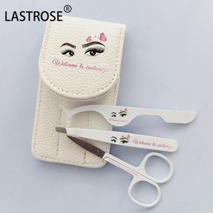Private Label Stainless Steel Eyelash Applicators Slanted Eyebrow Tweezer Eyebrow Scissors Sets Private logo False Lashes <b>Tools</b> - Product Image 2