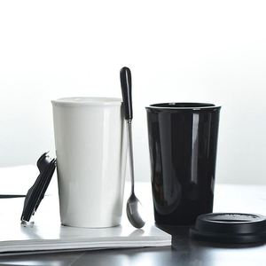Mug de voyage en céramique à double paroi avec couvercle en silicone, design anti-fuite, utilisation au bureau, tasse pour voiture, passe au lave-vaisselle - Product Image 2