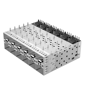 U86-D6427-10121 à travers le trou <span class=keywords><strong>240P</strong></span> Cage SFP + protégée par EMI 2x6 ports avec connecteur intégré - Product Image 1