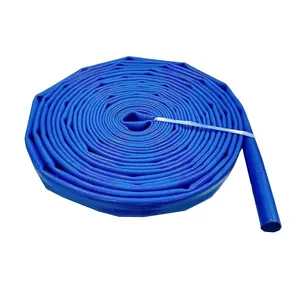 जल अंतरण के लिए ZYfire 2 इंच नीली लचीली TPU लाइन वाली पीने योग्य फ्लैट पानी की नली