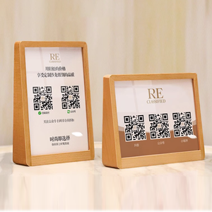 T-בצורת T אקריליק a4 כרטיס שולחן תצוגת שלט מעמד סיטוני עץ מעמד סיטונאי - Product Image 5