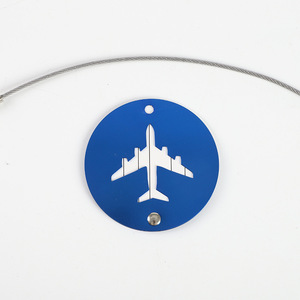 <span class=keywords><strong>Etiqueta</strong></span> Redonda de Aluminio <span class=keywords><strong>para</strong></span> Equipaje, <span class=keywords><strong>Etiqueta</strong></span> de Identificación de Equipaje de Viaje con Diseño de Avión Metálico y Bucle de Alambre de Acero - Product Image 5
