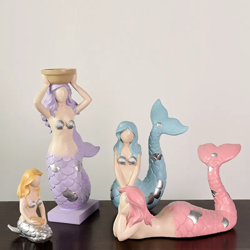 Modern indoor decorative Resin Mermaid Home Deco Sculpture for sale