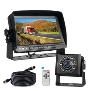 Bus Truck Reverse Camera System 7 Inch LCD Monitor Front View Rear View Camera Wired Backup Camera Kit