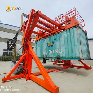 20 Ft 40 Ft granary Hydraulic container tilter Container Turnover Machine for loading scrap