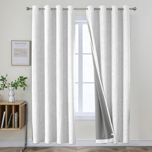 Beige azul verde rosa Blackout Patio puerta corredera cortinas ojal divisor de habitación cortinas con aislamiento térmico para sala de estar - Product Image 6