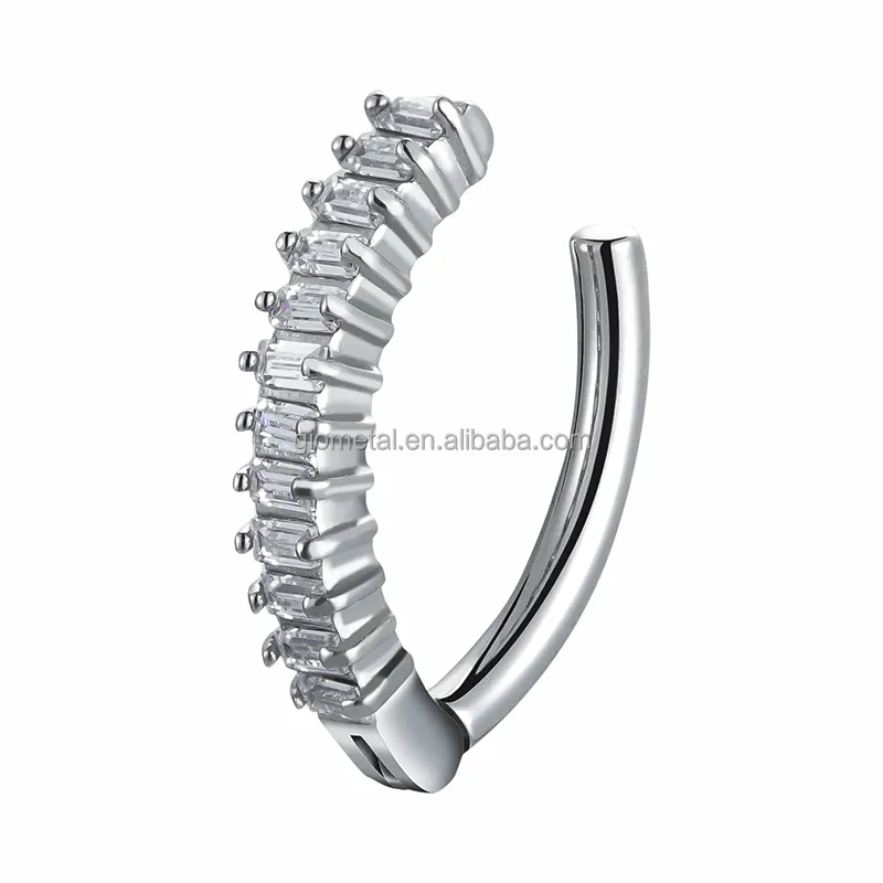 Giometal Klassischer Bauchnabel Ring Schmuck ASTM F136 Titanium Edelstein-Nabelring innerlich geflochtenes sexy Piercing Großhandel