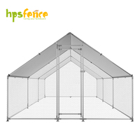 Gallinero de Acero Galvanizado de Alta Resistencia, Corral Metálico para Aves de Corral con Cubierta de PE Resistente a los Rayos UV, Gran Cobertizo para Uso en Exteriores y Granjas