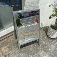 Support d'affichage pliable en forme de A, étanche IP65, avec source lumineuse LED, construction en acier inoxydable et aluminium, à suspendre ou à poser au sol