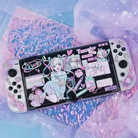 Étui de protection pour Nintendo Switch OLED/NS, accessoires kawaii pour filles, coque transparente rigide en PC pour Switch