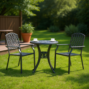 Set di Sedie da Giardino in Acciaio Antracite 22.05 X 25.59 X 35.04 Pollici, Elegante Seduta da Esterno con Design Durevole a Gambe a Sciabola - Product Image 2