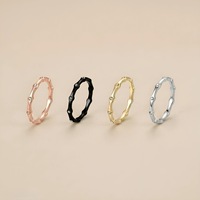 Bague de queue minimaliste en bambou micro-incrustée de zircons, accessoires de mode unisexe personnalisés et tendance, nouveauté pour le commerce international