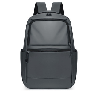 Cross-border street-style leather-look <b>backpack</b>, <b>mens</b> black business <b>backpack</b>, laptop bag, large-capacity briefcase. - Product Image 1