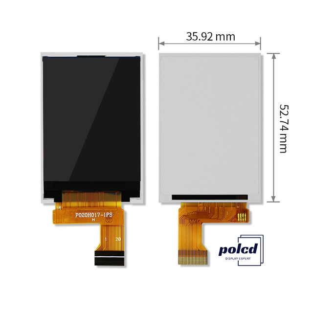 Polcd 2 inch Small LCM LCD Screen 240x320 Resolution ST7789V IPS View 2" TFT LCD Display