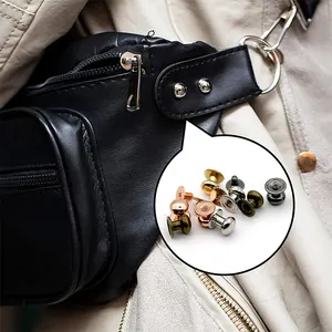 Rivetti a testa tonda in metallo di vendita diretta in fabbrica per borsa a bottone doppio tondo con punte rivetto per bottone decorativo per borsa in pelle