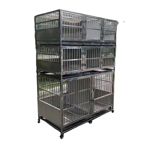 Jaulas con logotipo personalizado, bolsa para mascotas, casas y muebles sostenibles para mascotas, uso <span class=keywords><strong>veterinario</strong></span>, tres letras de acero inoxidable, puerta superior push-up - Product Image 1